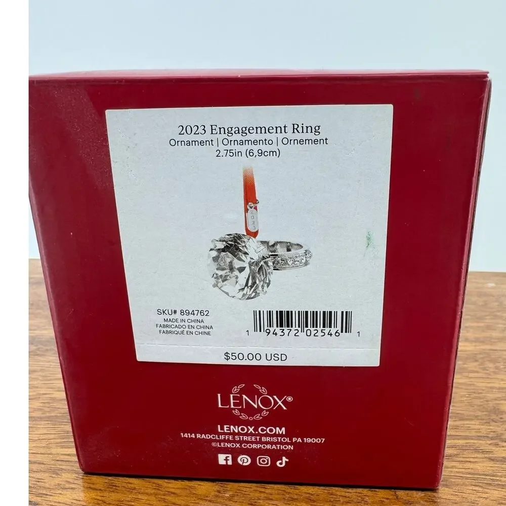 LENOX New $50 **2023** Engagement Ring Ornament